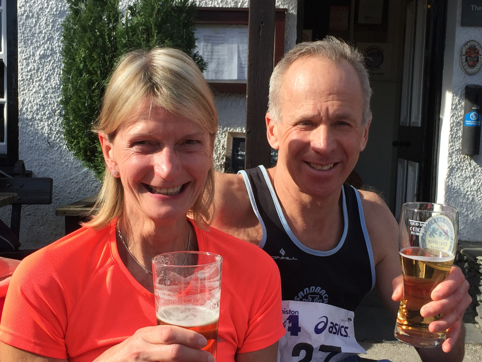 Coniston 14 - Tony and Wendy for a post race drink