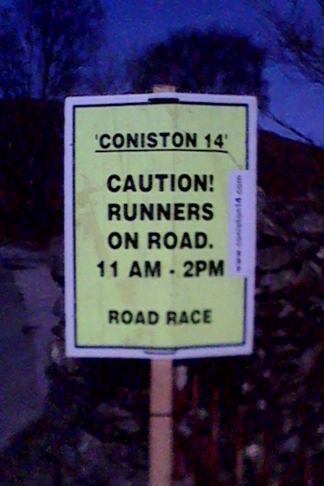 Coniston 14 Road Sign