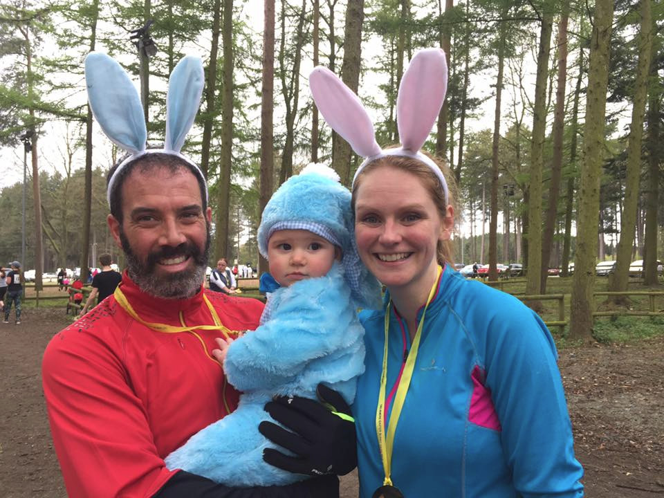 Steve, Seb and Gillian Fallows at the Delamere Bunny Run