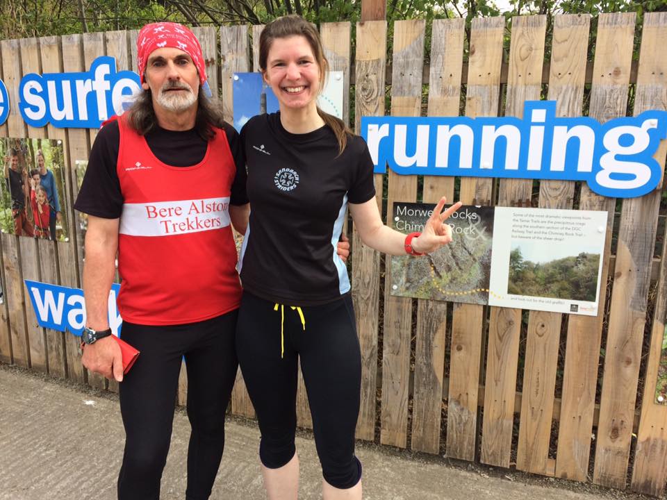 Andy Cowden and Jaynie Turner at Tamar Trails Parkrun