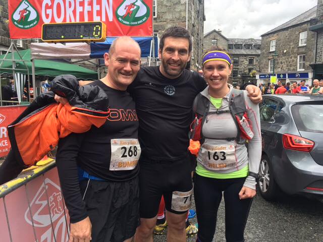 Steve Treweeks, Craig Edwards and Helen Lonsdale at the Cader Idris Mountain race