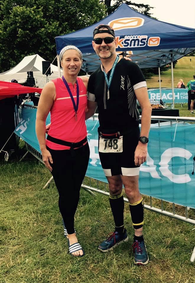 Gaynor and Gareth at the Cholmondeley Triathlon